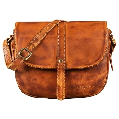 Afbeelding van STILORD &#039;Kira&#039; Schoudertas Vrouwen Leder Vintage Kleine Handtas Leer Klassieke Avondtas Partytas Tas voor Dames Echt Leer, Kleur:larino bruin