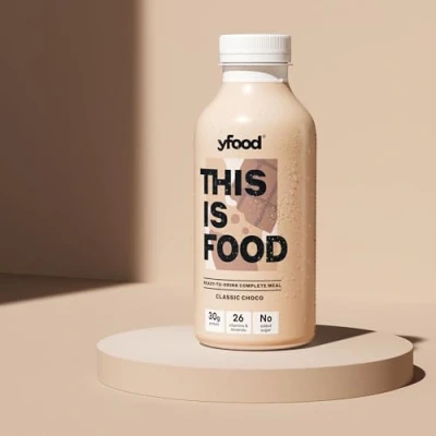 Afbeelding van yfood chocolate kant en klare drinkmaaltijd THIS IS FOOD drink 34 g proteïne, 26 vitamines mineralen (12 x 500 ml)