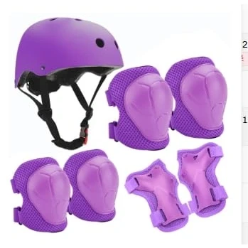 Afbeelding van ZWOOS Kinderkniebeschermerset met helm, inline beschermingsuitrusting voor kinderen, 3 10 jaar, kniebeschermers knie en elleboogbeschermers skeelers, skateboard, fiets,