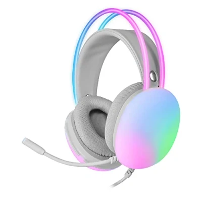 Afbeelding van Mars Gaming MH GLOW Roze, 360 Full Chroma RGB Flow Hoofdtelefoon, Noise Cancelling Microfoon, Ultra Lichtgewicht Ontwerp, Mempory Foam Earpads, Universele Compatibiliteit