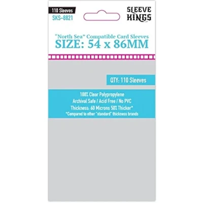 Afbeelding van Sleeve Kings &quot;North Sea Compatible&quot; mouwen (54x86mm) 110 Pack, 60 Microns