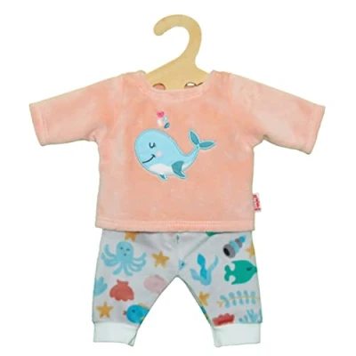 Afbeelding van Heless Poppen Fluffy Pyjama Roze Walvis, 28 35 cm