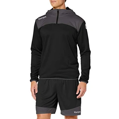 Afbeelding van Kempa Emotion 2.0 Hoody met 1 4 Rits Zwart Antraciet Maat 3XL
