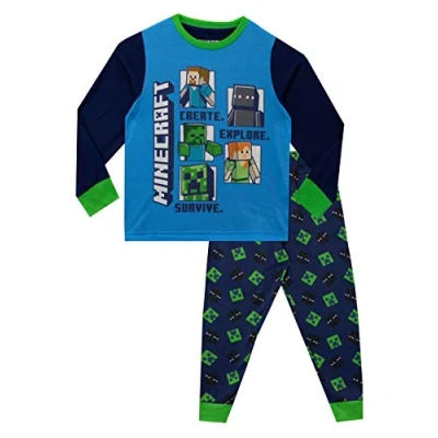 Afbeelding van Minecraft Jongens Pyjama Blauw 146