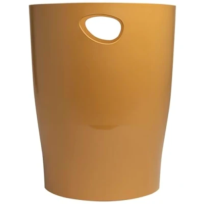 Afbeelding van Exacompta Ref. 45329D Set van 8 prullenbakken ECOBIN Neo Deco met handgrepen Volume 15 liter Afmetingen 26,3 x 33,5 cm Voor kantoor of thuis Kleur kopergoud