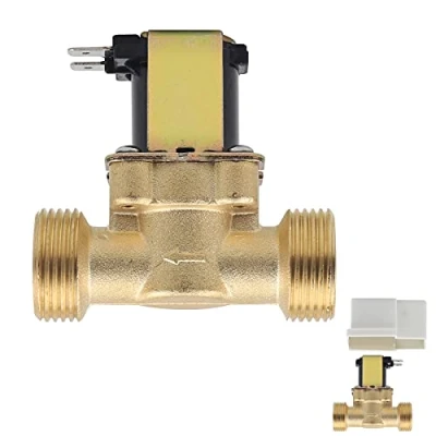 Afbeelding van SWAWIS magneetventiel 3/4 inch AC 230 V normaal gesloten elektrisch van messing, elektromagneetventiel met wit deksel voor waterregeling