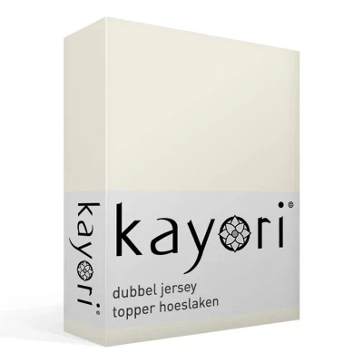 Afbeelding van Topper Hoeslaken Kayori Saiko Offwhite (Jersey) 180 x 220 cm