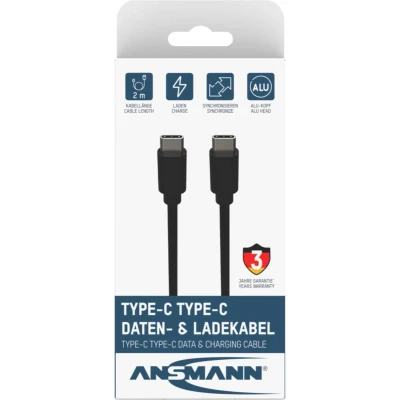 Afbeelding van Ansmann Type C / data en laadkabel 200cm