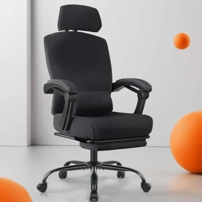 Afbeelding van DUMOS Ergonomische bureaustoel, een bureaustoel met comfortabele armleuningen, uitgerust lendensteun en voetensteun, geschikt voor thuis