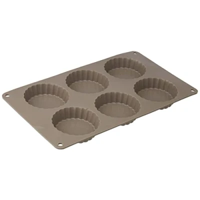 Afbeelding van Crealys Candy 513007 vorm voor 6 taartjes, gemaakt van silicone, 29 x 17 2 cm, grijs