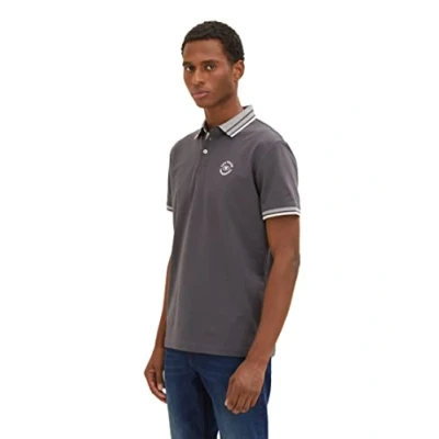 Afbeelding van TOM Tailor Basic Poloshirt, Heren, Maat: Small, Tarmac grey