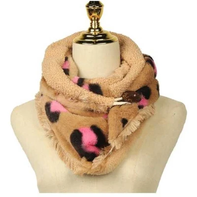 Afbeelding van Vachtsjaal Kaprun Sjaal Omslagdoek Teddy/Faux Fur KIDS Panter Roze/Camel