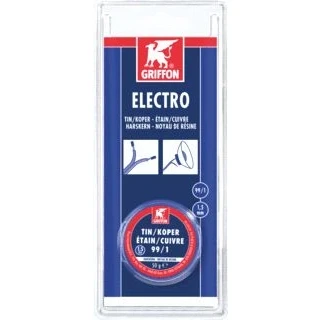 Afbeelding van griffon electro draadsoldeer tin koper 99 1 harskern 050 g Ø 1.5 mm spoel