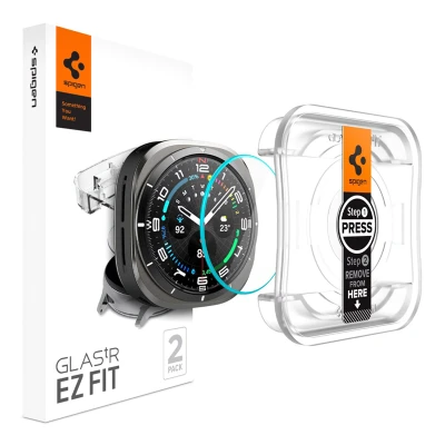 Afbeelding van Spigen EZ Fit Gehard Glas Clear Screenprotector Samsung Galaxy Watch Ultra 2 Pack