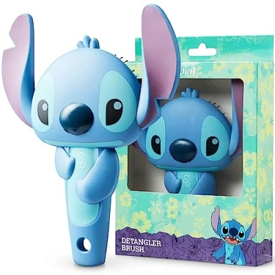 Afbeelding van Disney Stitch Haarborstel voor Vrouwen Tieners Meisjes Minnie Mouse Baby Yoda Detangle Paddle Brush Haaraccessoires Zachte Borstelharen Geschenken (Blauw 3D)