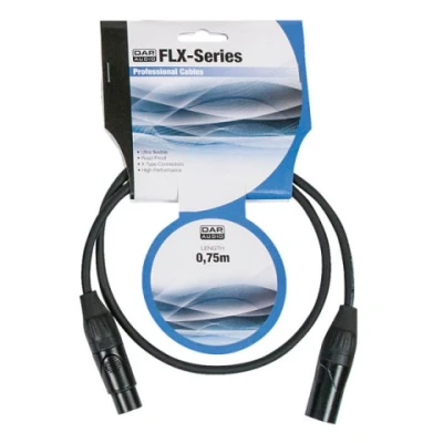 Afbeelding van DAP FLX0175 Gebalanceerde XLR kabel 0,75 mtr X type connectoren