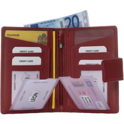 Afbeelding van Paspoort hoesje Buitensluiting Leer Rood