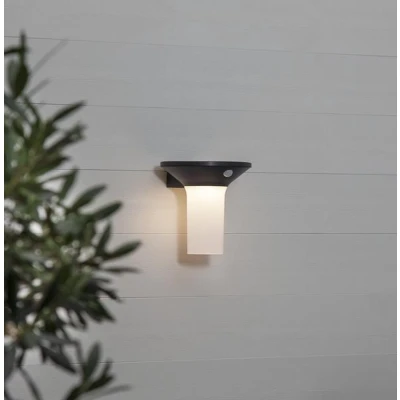Afbeelding van Solar Wandlamp Antraciet Warm Wit 16CM Beweginsmelder