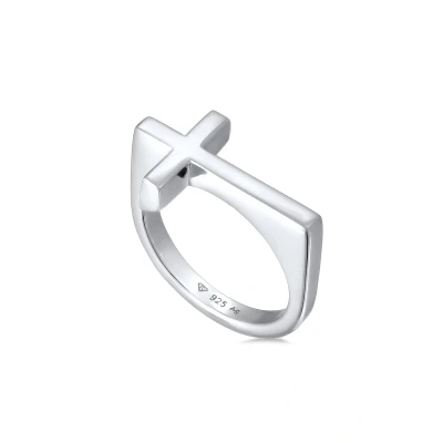 Afbeelding van Kuzzoi Cross Statement Ring, Heren, Maat: 60, Silber