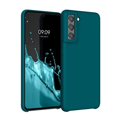 Afbeelding van kwmobile telefoonhoesje compatibel met Samsung Galaxy S21 FE hoesje Zachte case voor smartphone Back cover in mat petrol