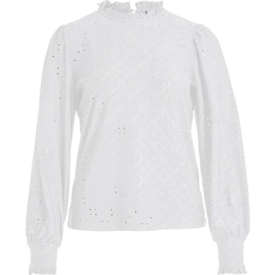 Afbeelding van Vila Blouse Vikawa L/s Top/su Noos 14073700 Optical Snow Dames Maat L