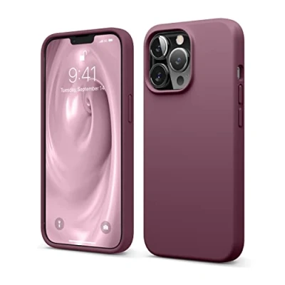 Afbeelding van elago Liquid Silicone Case Compatibel met iPhone 13 Pro Hoesje (6.1&quot;), Complete Full Body Beschermhoes Schokbestendig, Anti Kras Zachte Microfiber Voering (Bordeaux)