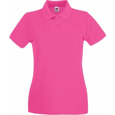 Afbeelding van Fruit Of The Loom Dames Fit Premium Poloshirt Met Korte Mouwen (Fuchsia) Maat L