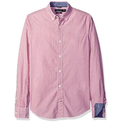 Afbeelding van Nautica shirt met lange mouwen voor heren, verticaal strepen, button down hemd