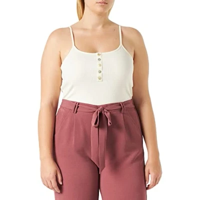 Afbeelding van ONLY Dames Onlnessa S/L Short Button JRS Top, cloud dancer, XS