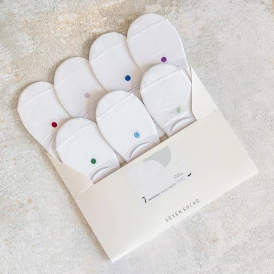 Afbeelding van Seven Invisible Socks White maat: 43 46