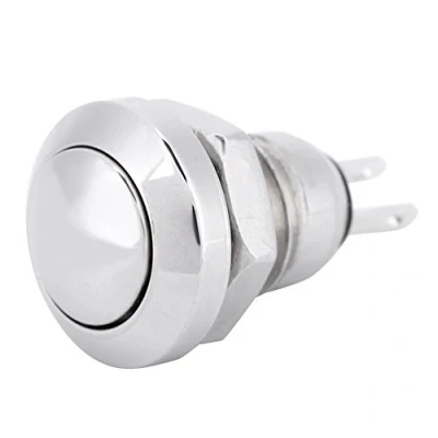 Afbeelding van Momentane schakelaar, 1 A, 24 V, waterdicht, geschikt voor montagegaten van 8 mm. plated Brass Standaard Wijzigingen aan het interieur en exterieur de auto