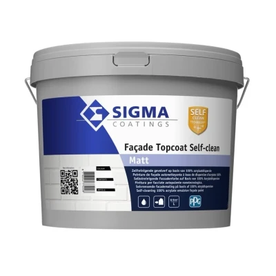 Afbeelding van sigma facade topcoat selfclean matt wit 10 ltr