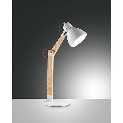 Afbeelding van Fabas Luce Tafellamp Sveva van hout, wit/essen
