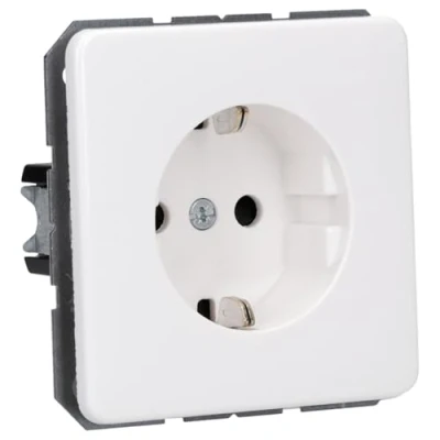 Afbeelding van Jung CD1520KIWW Wandcontactdoos met randaarde Inzetstuk 1 voudig Alpine wit