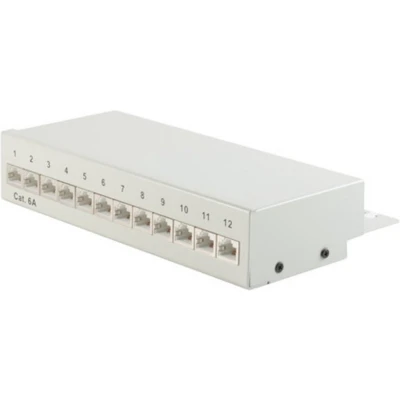 Afbeelding van CAT6a Gigabit Desktop Patch Panel 1U met 12 poorten afgeschermd / grijs
