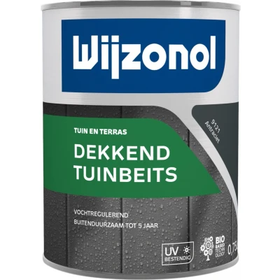 Afbeelding van Wijzonol Dekkend Tuinbeits Standaard kleuren Beits 2,5 liter RAL 9001