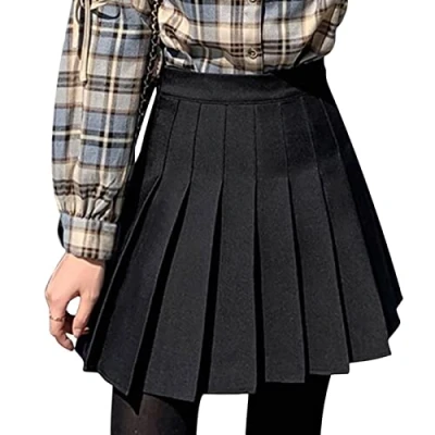 Afbeelding van DRESHOW Basic Solid Uitlopende Casual Mini Rok voor Vrouwen Meisjes