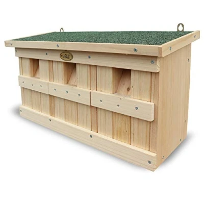 Afbeelding van HABAU Nestkast en muilhuis met 3 broedkamers, van massief hout, 45,5 x 17 23 cm