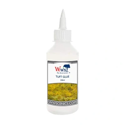 Afbeelding van War World Scenics Static Grass Tuft Glue 250ml for Model Railway Dioramas &amp; Wargame Terrain Bushes