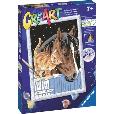 Afbeelding van Ravensburger CreArt Schilderen op Nummer Vrienden in de Stal