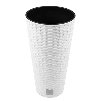 Afbeelding van Bloempot Buiten Hoog Rond Rato Tubus 30cm WIT Prosperplast