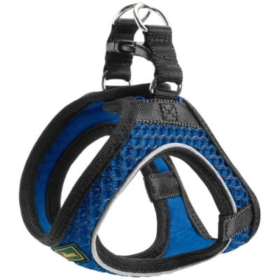 Afbeelding van Hunter Hilo Comfort Tuigje voor kleine honden, met netmateriaal en reflecterende elementen, blauw, maat XS S