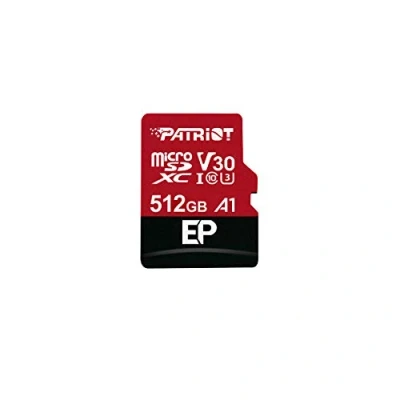 Afbeelding van Patriot memory PEF512GEP31MCX 512 GB EP V30 A1 micro SD card SDXC voor Android mobiele telefoons en tablets, 4K video opname Extreem vermogen