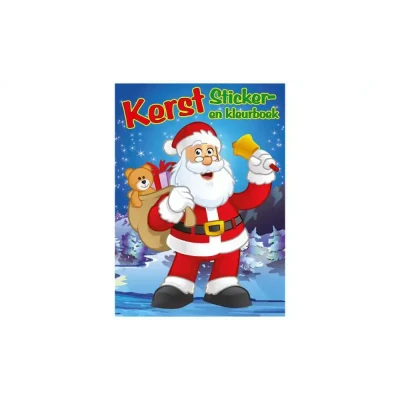 Afbeelding van kerst sticker en kleurboek A4