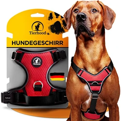 Afbeelding van Tierhood Hondentuigje voor kleine, middelgrote en grote honden INCL. HALSCLIP harnas hond veiligheidsharnas hondenharnas trekharnas reflecterend