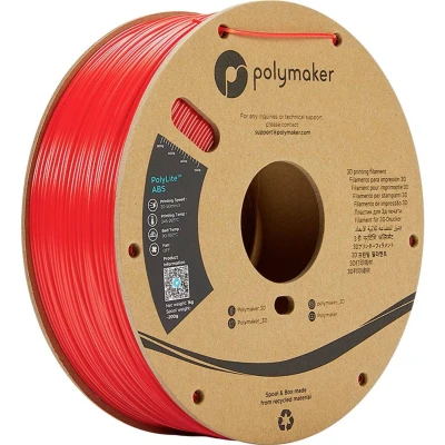 Afbeelding van Polymaker PE01014 PolyLite Filament ABS kunststof Geurarm 2.85 mm 1000 g Rood 1 stuk(s)