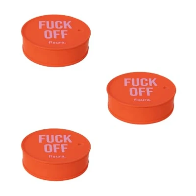 Afbeelding van Fisura Drugsbekerdeksel &quot;F*ck Off&quot;, rood, 3 stuks, originele drankbeschermdeksel, herbruikbare drankdeksel, lekbescherming van siliconen, stuks