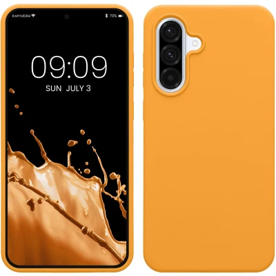 Afbeelding van kwmobile telefoonhoesje geschikt voor Samsung Galaxy A36 5G Hoesje met siliconen coating Smartphone case in fruitig oranje