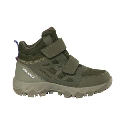 Afbeelding van Viking Unisex Kids Track Mid Wp 2v Walking Shoe, olijfgroen, 34 EU