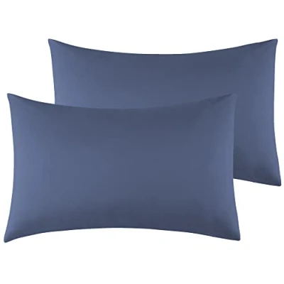 Afbeelding van Kussenslopen Voor Tweepersoonsbed 40x70cm, Set van 2 Microvezel met Envelopsluiting Blauw